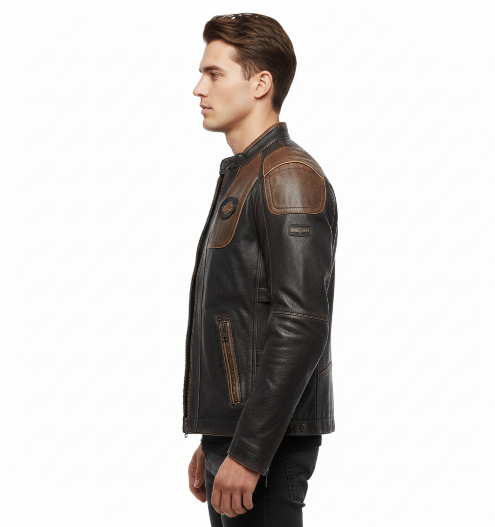 Harley-Davidson Men's Triple Vent System Trostel Leather Jacket 98053-19VM