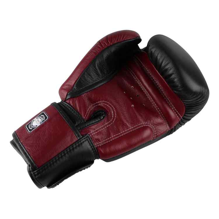 2 Tone Muay Thai Boxing Gloves - Black/Maroon