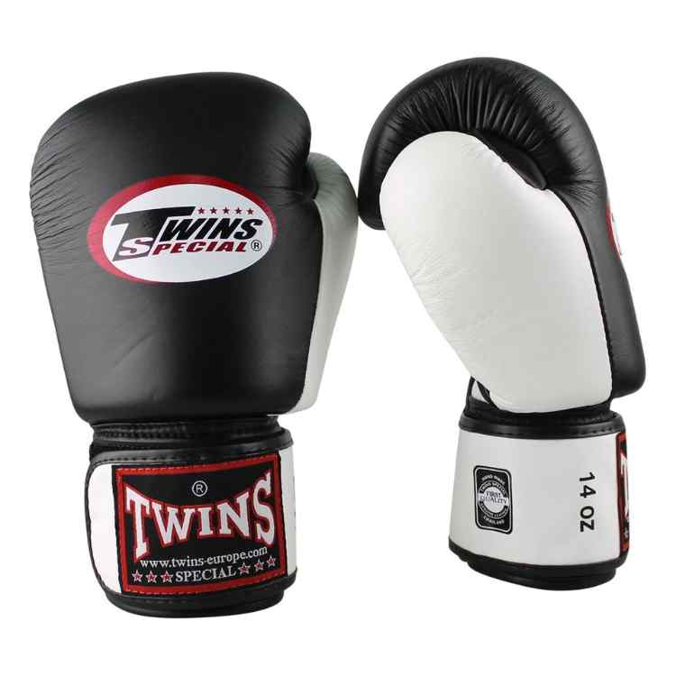 2 Tone Boxing Gloves - Black/White Sparring Training Gloves