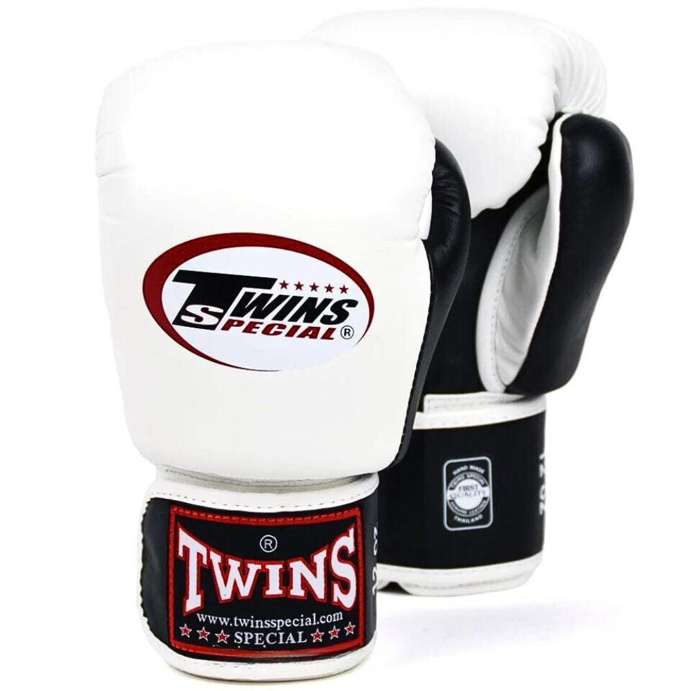 2 Tone Muay Thai Boxing Gloves - White/Black