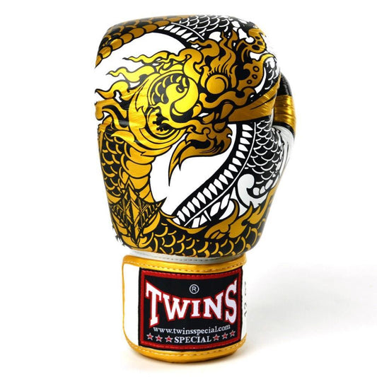 White Muay Thai Nagas Boxing Glove