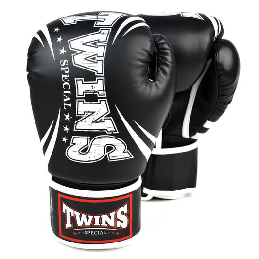 Black & Green Synthetic Leather Boxing Gloves