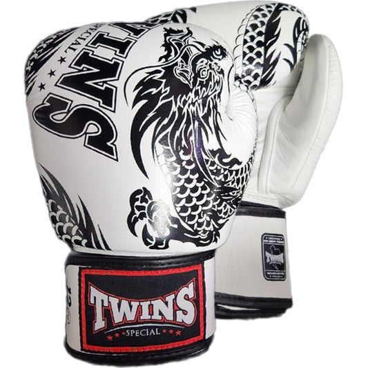 Boxing Gloves Special FBGV-49 White Black Fancy Muay Thai Style
