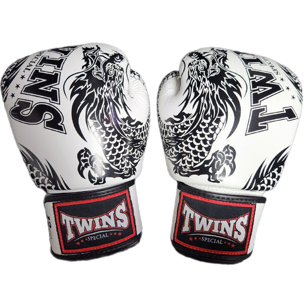 Boxing Gloves Special FBGV-49 White Black Fancy Muay Thai Style