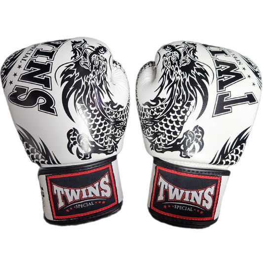 Boxing Gloves Special FBGV-49 White Black Fancy Muay Thai Style