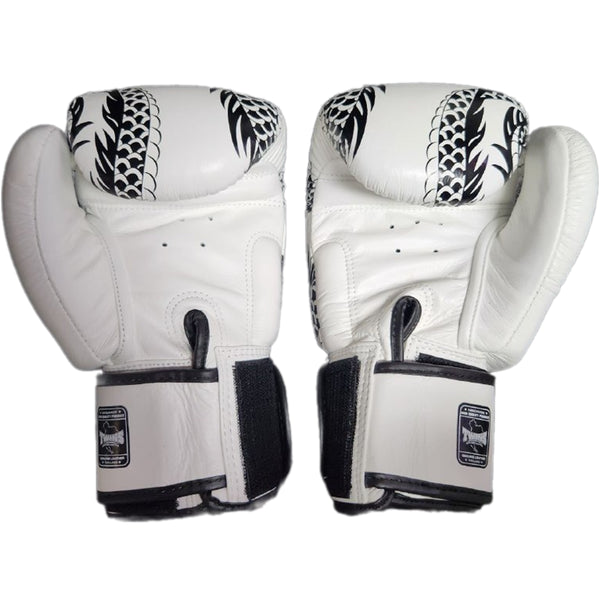 Boxing Gloves Special FBGV-49 White Black Fancy Muay Thai Style