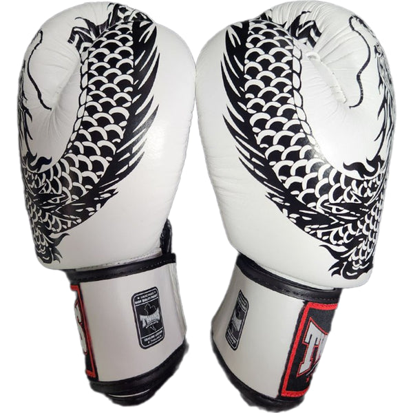 Boxing Gloves Special FBGV-49 White Black Fancy Muay Thai Style