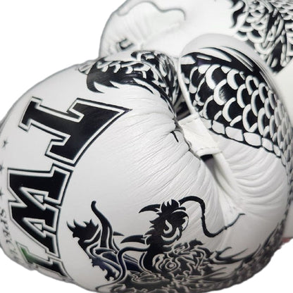 Boxing Gloves Special FBGV-49 White Black Fancy Muay Thai Style