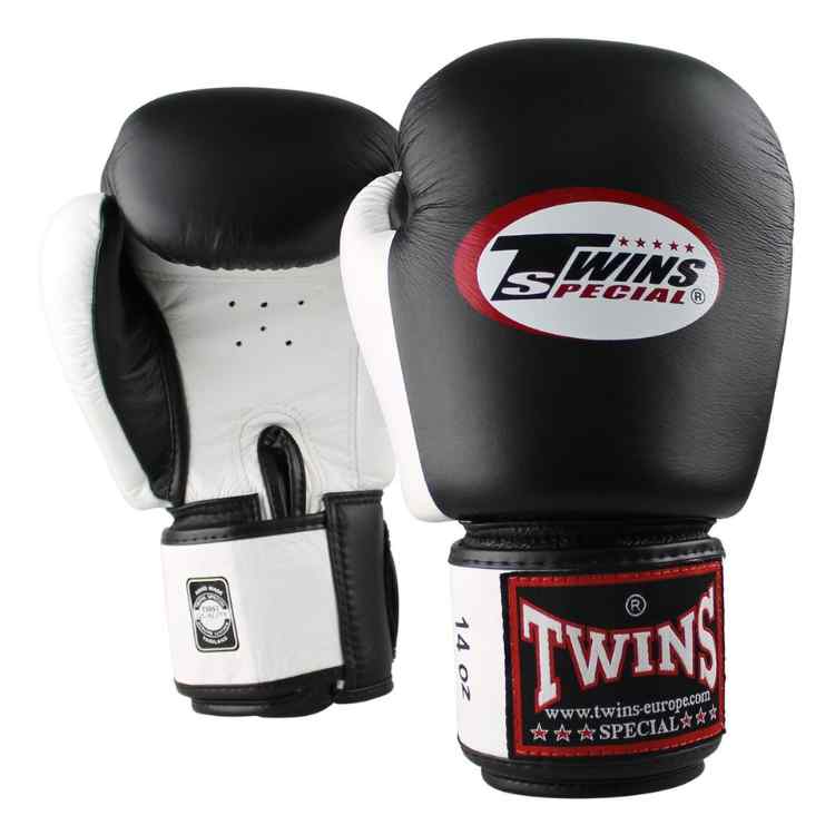 2 Tone Boxing Gloves - Black/White Sparring Training Gloves