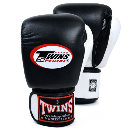2 Tone Boxing Gloves - Black/White Sparring Training Gloves