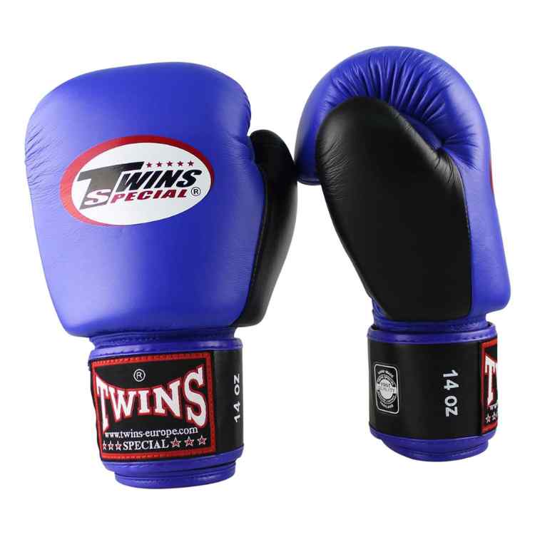 2 Tone Muay Thai Boxing Gloves - Blue/Black