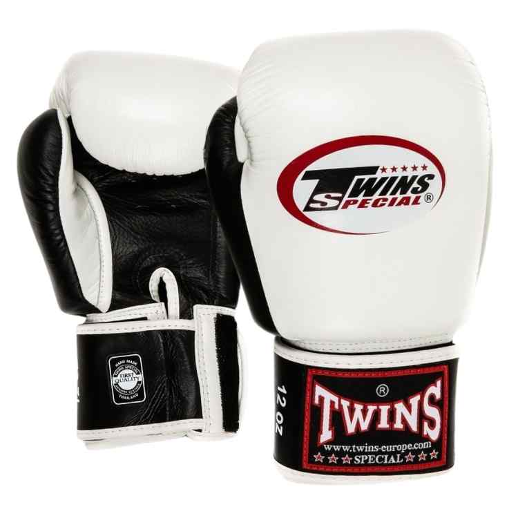 2 Tone Muay Thai Boxing Gloves - White/Black