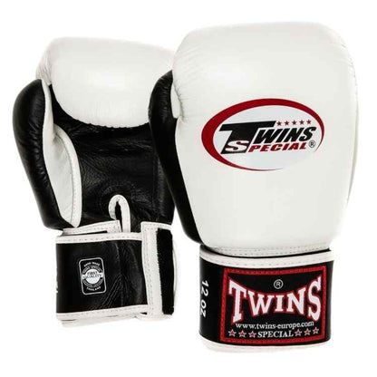 2 Tone Muay Thai Boxing Gloves - White/Black