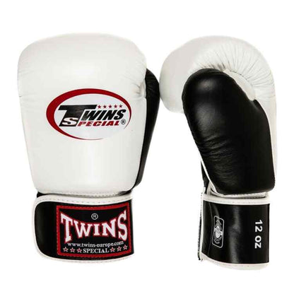 2 Tone Muay Thai Boxing Gloves - White/Black