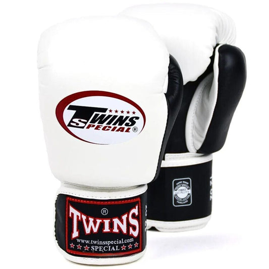 2 Tone Muay Thai Boxing Gloves - White/Black