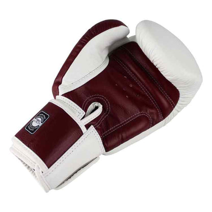 Muay Thai 2 Tone Boxing Gloves - White/Maroon