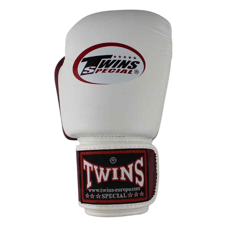 Muay Thai 2 Tone Boxing Gloves - White/Maroon