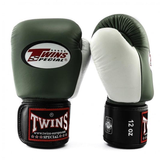 3 Tone Muay Thai Boxing Gloves - Green/White/Black