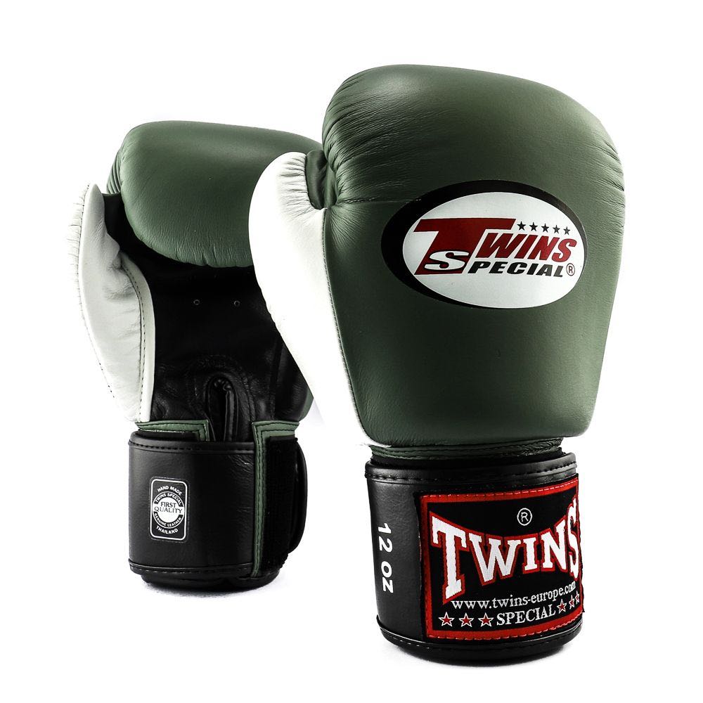 3 Tone Muay Thai Boxing Gloves - Green/White/Black