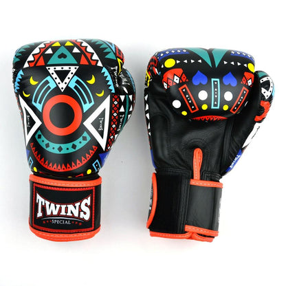 Muay Thai Aztec Boxing Gloves - Orange