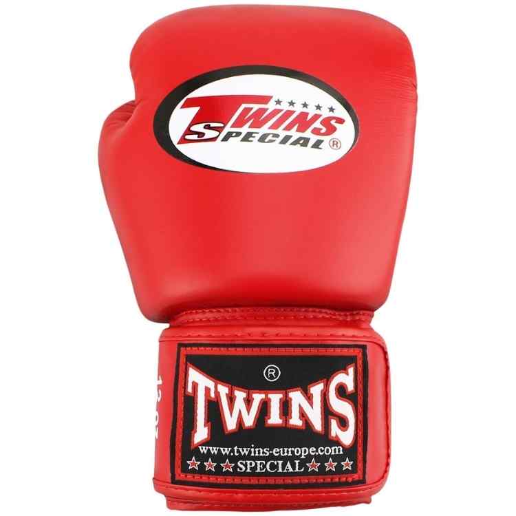 Red Muay Thai Leather Sparring Training Gloves