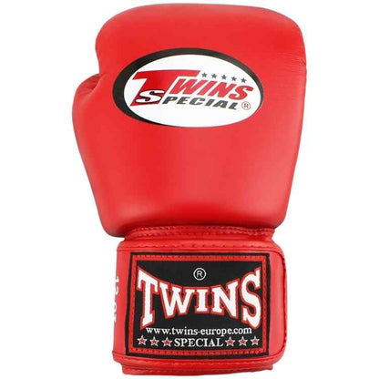 Red Muay Thai Leather Sparring Training Gloves
