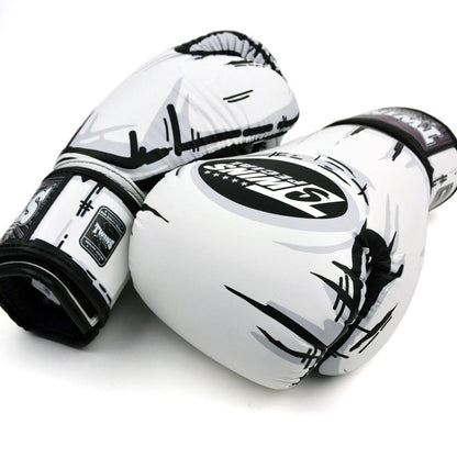 Muay Thai Comic White Boxing Gloves
