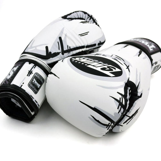 Muay Thai Comic White Boxing Gloves