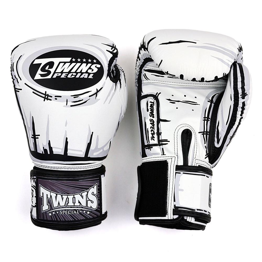 Muay Thai Comic White Boxing Gloves