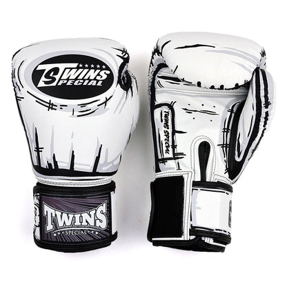 Muay Thai Comic White Boxing Gloves