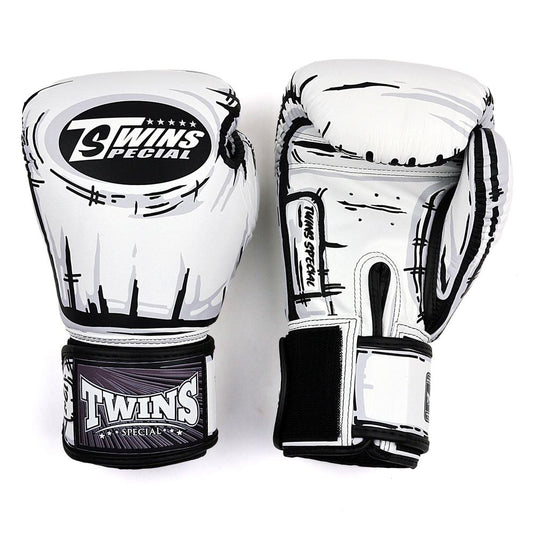 Muay Thai Comic White Boxing Gloves