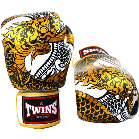 White Muay Thai Nagas Boxing Glove
