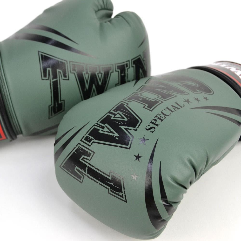 Black & Green Synthetic Leather Boxing Gloves